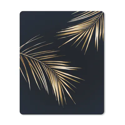 Produktbild von MuchoWow® Mauspad Mousepad Blätter - Pflanzen - Gold - Schwarz - Luxus 30x40 cm - Mousepads - Maus Mat - Pad - Mausunterlage - Mausmatten