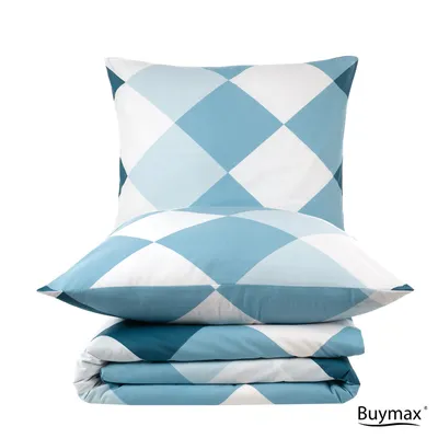 Produktbild von Buymax® Bettwäsche Bettbezug 200x220 cm 3 teilig (1x Bettwäscheset + 2x Kissenbezug 80x80 cm) Deckenbezug Set 100% Baumwolle Renforce Reissverschluss