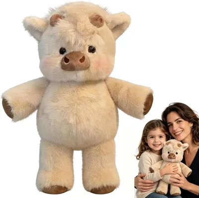 Image de Vache en peluche Highland, à poils courts, 45 cm, peluche pour enfants