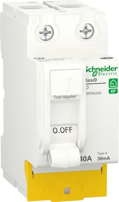 Immagine prodotto di Resi9 - interruttore differenziale - 2P - 40A - 30mA - Tipo A - combinabile - alimentazione bassa - SCHNEIDER ELECTRIC - R9PRA240