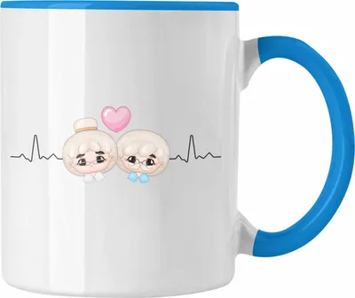 Produktbild von Trendation - Altenpflegerin Herzschlag Tasse Geschenk Beste Altenpflege (Blau)