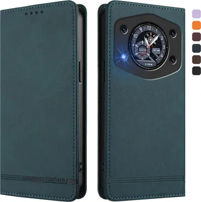 Image de Etui pour Cubot A30, étui rétro en cuirPolyuréthaneavec support et fentes pour cartes de crédit Vert