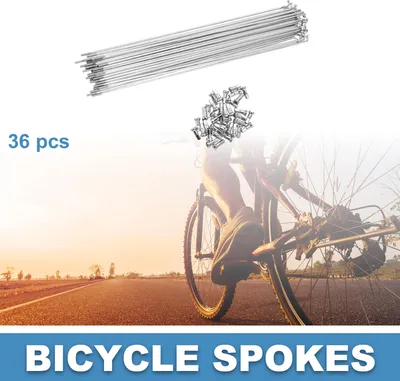 Image de Rayons De Vélo 14G 215Mm Rayons De Vélo De Montagne En Acier Au Carbone Ton Argent 36 Pièces