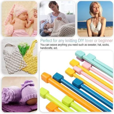 Obrázok produktu pre Ľahká sada pletacích ihiel, 7-dielna, 40 cm, 4–10 mm, pre začiatočníkov