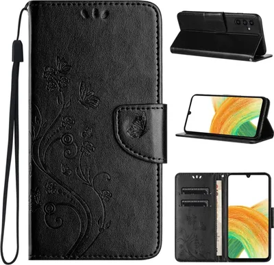Produktbild von König Design Hülle kompatibel mit Kunstleder Handyhülle - Handy Case Schwarz