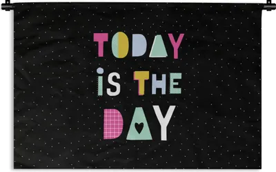 Produktbild von MuchoWow® Wandteppich Wandbehang Sommer - Zitat - Schwarz 150x100 cm Tapisserie Dekoration Wandtuch - Waschbar - Tapisserien - Wand-Decke