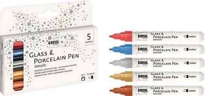 Immagine prodotto di KREUL Pennarello in porcellana "PorcelainPEN metallic", set da 5