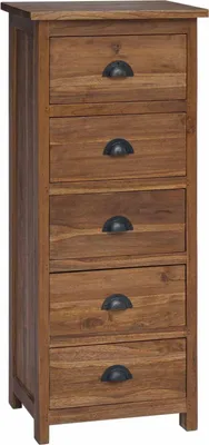 Produktbild von vidaXL Kommode mit Schubladen Natur 45 x 35 x 110 cm Massivholz Teak