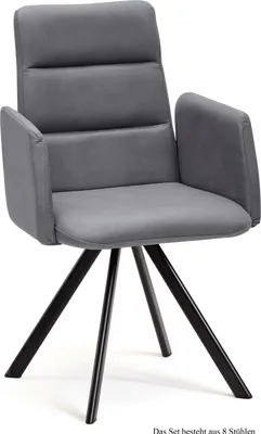 Produktbild von Armlehnstuhl drehbar (8er-Set) Desta 52x92x60 Schwarz/Grau