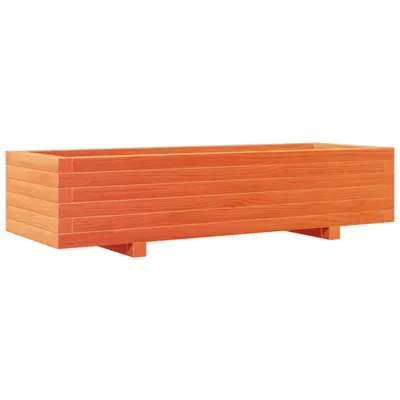 Image de vidaXL Bac à plantes brun cireux 110x40x26,5 cm Pin massif