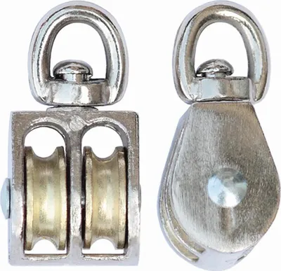 Produktbild von Seilrolle Blockseilrolle mit Wirbel Metallrolle 3/4" Doppelt Blockrolle Vernicke