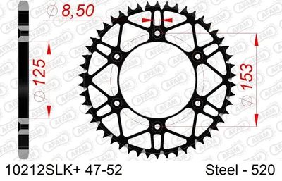 Produktbild von AFAM Kettenrad 10212SLK+52 Hinten für HONDA MOTORCYCLES CRF Stahl