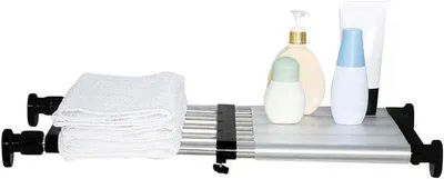 Produktbild von Famanu Regal ausziehbar mit Spannstange für Kleiderbügel - Schwarz