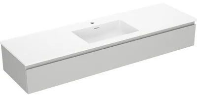 Produktbild von Mexen Orio Badezimmermöbel 160 cm mit Waschbecken Otis, 1 Schublade, grau matt/weiß matt - 91A10-16023-1-BF62-W18M01