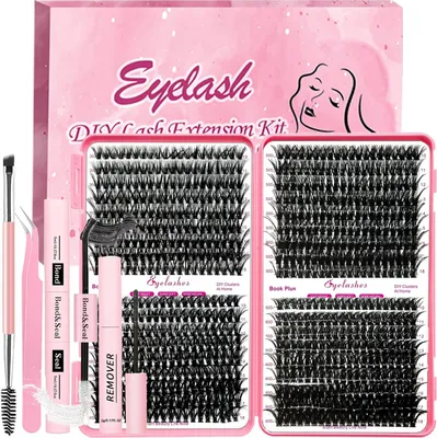 Immagine prodotto di Kit per extension ciglia Qiveaory, set fai da te da 720 ciglia singole, Premium Eyelash Beauty