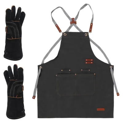 Produktbild von Elzusha – Grillschürze und Handschuhe, hitzebeständig