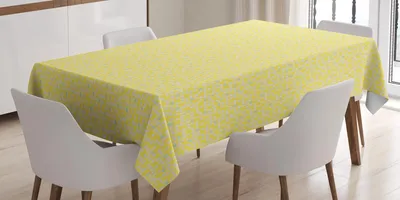 Immagine prodotto di ABAKUHAUS Tovaglia gialla e bianca, effetto acquerello artistico astratto disegnato a mano con pennellate infantili, 140 x 240 cm, giallo bianco verde menta
