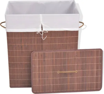 Obrázek produktu pro vidaXL Bambusový koš na prádlo Rectangular Brown