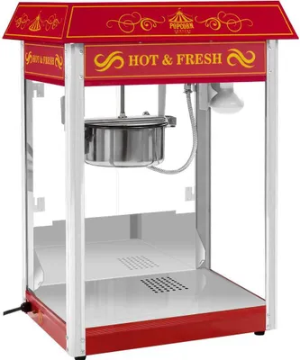 Produktbild von Professionelle leistungsstarke Popcornmaschine regelbar 230V 1.6kW rot