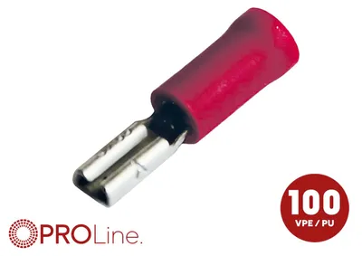 Image de Manchons isolants pour câbles plats, de 0,5 mm² à 1,5 mm², de 2,8 mm de diamètre, de couleur rouge, boîte de 100 pièces