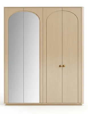 Immagine prodotto di Armadio a specchio, beige, moderno, con ante a battente, Immagine generata dall'IA