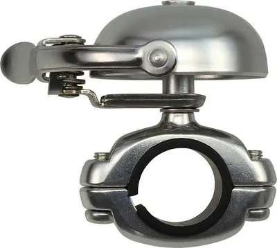Produktbild von Crane Bell Co. Suzu Mini Klingel Glocke Retro silber matt Die Cast Mount