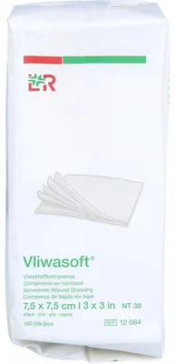 Produktbild von Vliwasoft Vlieskompresse unsteril 7,5x7,5cm, 100 St. Kompressen