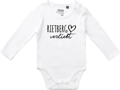 Produktbild von Huuraa Baby Body Rietberg verliebt 80 White  Baumwolle Fairtrade Langarmbody Geschenkidee