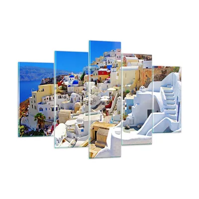 Produktbild von Bilder auf glas - Griechenland insel tourismus santorini - 150x100cm - Glasbilder - Wandbilder - Kunstdruck - Wanddekoration aus Glas - Glas Bilder - Wandbild auf Glas - GEA150x100-2651