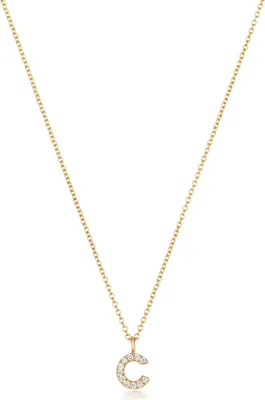 Produktbild von Wunderschöne 18 Karat (750) Gold Buchstaben / Initiale Damen - Diamant Anhänger mit Kette Brillant-Schliff H - SI2; TRS35499LTC