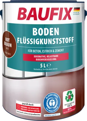 Produktbild von BAUFIX Boden-Flüssigkunststoff rotbraun matt, 5 Liter, Beton- und Bodenfarbe