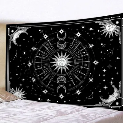 Produktbild von Sonne und Mond Wandteppich Wandbehang Tuch Wandtuch