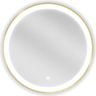 Immagine prodotto di Mexen Esso specchio da bagno illuminato, rotondo 60 cm, LED 6000K, antiappannamento, cornice dorata - 9825-060-060-611-50
