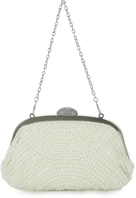 Productafbeelding van Elegante Clutch Tas met Schouderketting - Beige