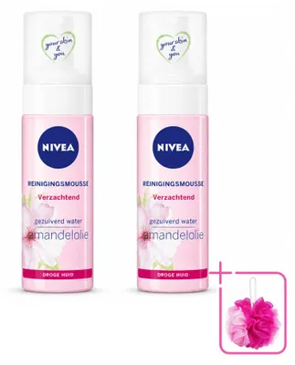 Productafbeelding van 2 x NIVEA Essentials Kalmerende Reinigingsmousse - voor droge en gevoelige huid - 150 ml - Voordelige verpakking - 2 stuks