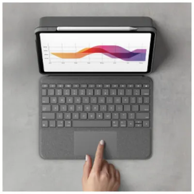 Produktbild von Logitech Folio Touch, QWERTZ, Schweiz, Trackpad, 1,8 cm, 1 mm, Apple