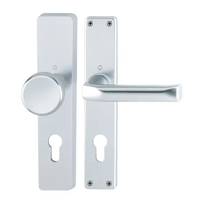 Produktbild von Hoppe London Langschildgarnitur F1 Aluminium Natur 113/202SP, WG Wechselgarnituren