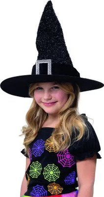 Produktbild von Kinder Hexen Hut Polyester schwarz Karneval Fasching Halloween Kostüm Zubehör
