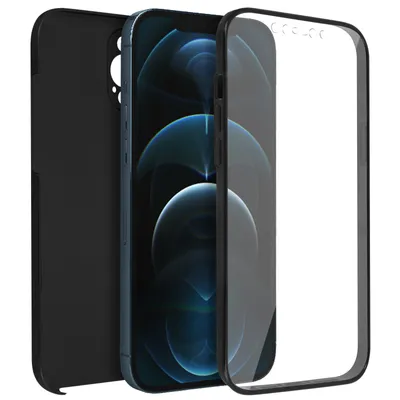 Produktbild von Avizar, 360° Rundum-Schutzhülle (Vorder- und Rückseite) für Apple iPhone 12 Pro Max, Schwarz