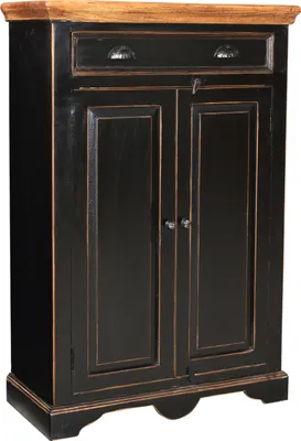 Produktbild von SIT Möbel Highboard | 2 Türen, 1 Schublade | Mango-Holz schwarz | Deckplatte honigfarben | B 80 x T 38 x H 120 cm | 05869-11 | Serie CORSICA