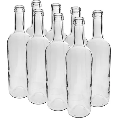 Produktbild von Weißglas-Weinflasche 0,75 l - Schrumpfpack 8 Stück