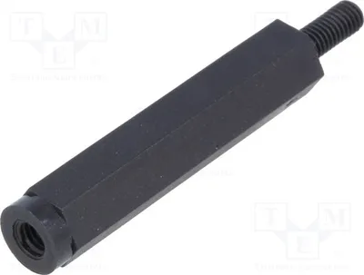 Productafbeelding van 5 afstandsmuffen met schroefdraad, 30 mm. Afstandshulzen van Kuntoff, met M3 zeskantige schroefdraad