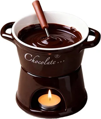Produktbild von Persönlicher Fonduebecher – Mit Fonduegabel, Käse/Chocoladenfondue auf Kerzenwärme
