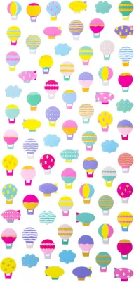 Produktbild von Oblique Unique Ballon Sticker Set Vintage Style Retro Aufkleber Scrapbooking Basteln Geschenk Deko