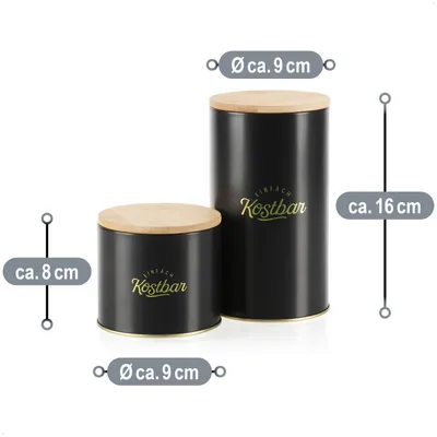 Productafbeelding van com-four® Set van 6 voorraadpotten met bamboe deksel - Opbergbox