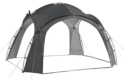Produktbild von Pavillon ZAGREB Grau Polyester | Campingpavillon Festivalpavillon Gartenpavillon