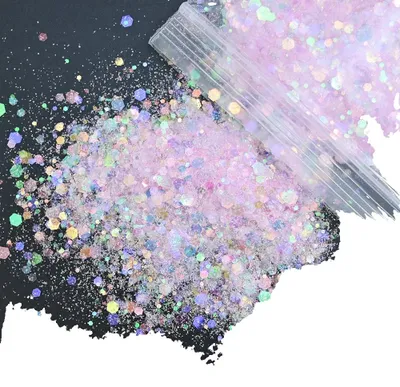 Image de Paillettes pour ongles, motif irisé étincelant, application facile, MD181-5 (50 g)