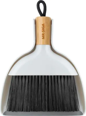 Image de Mini balai à main et balayette - manche en bambou - 1 pièce - durable