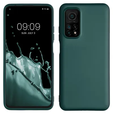 Produktbild von kwmobile Handyhülle für Xiaomi Mi 10T / Mi 10T Pro Hülle - Silikon Case metallisch schimmernd - Schutzhülle Cover - Metallic Petrol
