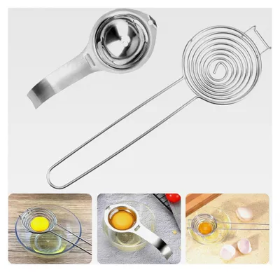 Produktbild von Eiertrenner, 2er Set Eigelbtrenner, Edelstahl Eitrenner, Trennung von Eiweiß und Eigelb, praktischer Filter für die Küche